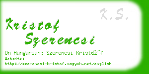 kristof szerencsi business card